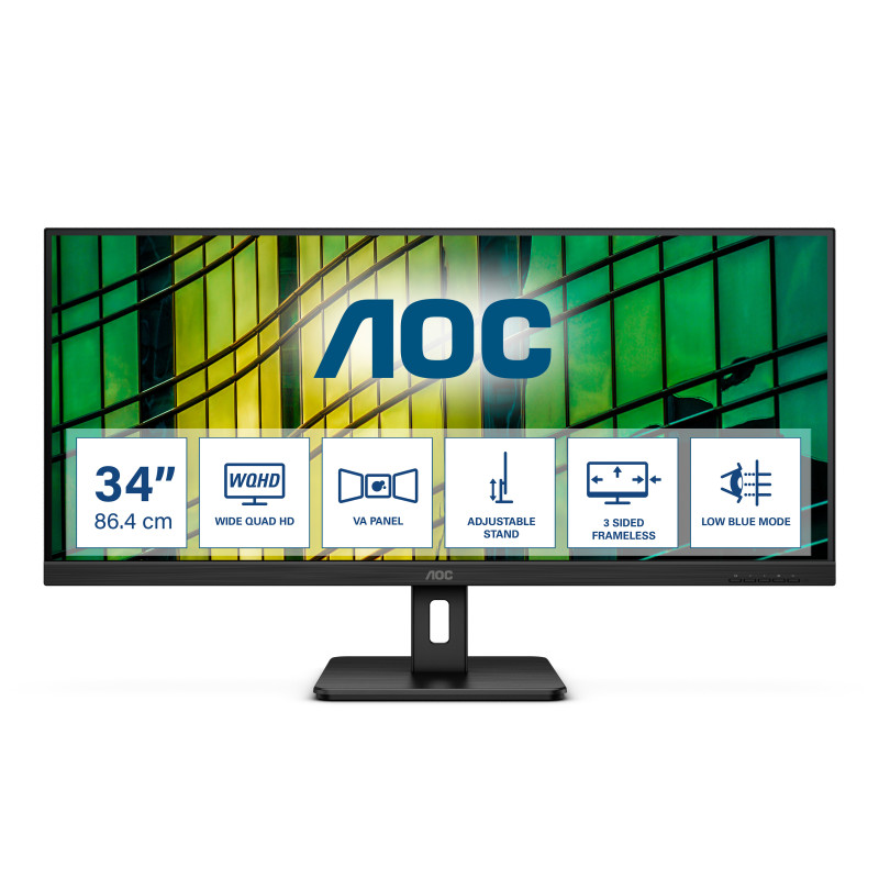 AOC U34E2M Monitor PC 86,4 cm (34") 3440 x 1440 Pixel Wide Quad HD Nero