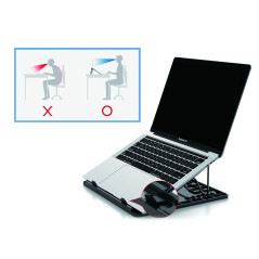 Conceptronic ERGO Laptop Cooling Stand Supporto per computer portatile Nero 39,6 cm (15.6")