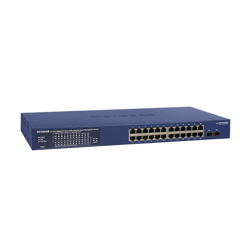 NETGEAR GS724TP-300EUS switch di rete Gestito L2/L3/L4 Gigabit Ethernet (10/100/1000) Supporto Power over Ethernet (PoE) Blu