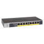 NETGEAR GS108LP Non gestito Gigabit Ethernet (10/100/1000) Supporto Power over Ethernet (PoE) 1U Nero, Grigio