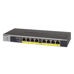 NETGEAR GS108LP Non gestito Gigabit Ethernet (10 100 1000) Supporto Power over Ethernet (PoE) 1U Nero, Grigio