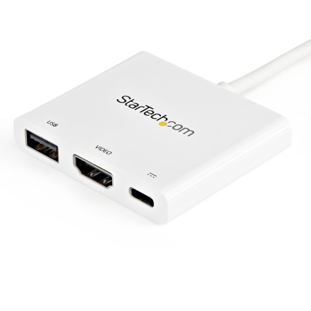 StarTech.com Adattatore Multifunzione USB-C a HDMI 4k con Power Delivery e porta USB-A - Bianco