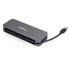 StarTech.com HB30AM4AB hub di interfaccia USB 3.2 Gen 1 (3.1 Gen 1) Type-A 5000 Mbit s Nero, Grigio