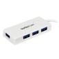 StarTech.com Hub portatile mini USB 3.0 SuperSpeed a 4 porte - Perno e concentratore per Ultrabook USB 3.0 con cavo integrato -