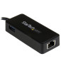 StarTech.com Adattatore di rete USB-C a RJ45 Gigabit Ethernet con porta USB-A supplementare - USB 3.1 Gen 1 - (5 Gb/s) - Nera