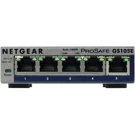 NETGEAR GS105E-200PES switch di rete Gestito L2/L3 Gigabit Ethernet (10/100/1000) Grigio