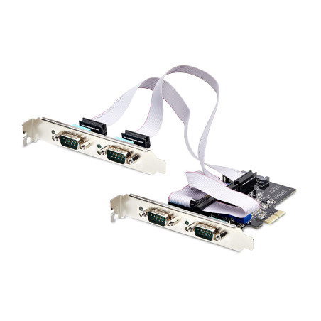 StarTech.com Scheda Seriale PCIe a 4 porte, scheda seriale PCI Express a RS232/RS422/RS485 (DB9), staffa a basso profilo