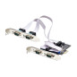 StarTech.com Scheda Seriale PCIe a 4 porte, scheda seriale PCI Express a RS232/RS422/RS485 (DB9), staffa a basso profilo