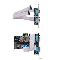 StarTech.com Scheda Seriale PCIe a 4 porte, scheda seriale PCI Express a RS232 RS422 RS485 (DB9), staffa a basso profilo