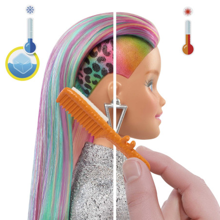 Barbie Totally Hair ​ - Capelli Multicolor con capelli con funzione cambia colore, include 16 accessori alla moda 3+ Anni