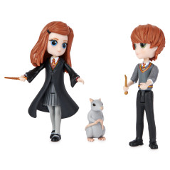 Wizarding World Set Amicizia Ron e Ginny Weasley con mascotte, bambole articolate 7.5cm