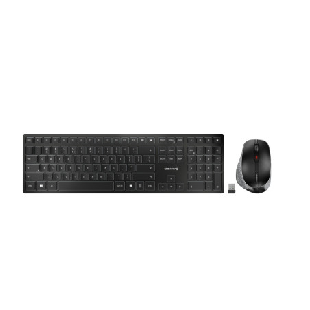 CHERRY DW 9500 SLIM tastiera Mouse incluso Universale RF senza fili + Bluetooth QWERTY Inglese Nero, Grigio