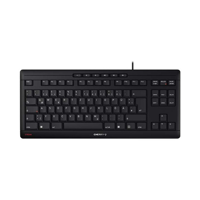 CHERRY STREAM KEYBOARD TKL tastiera Universale USB QWERTZ Tedesco Nero