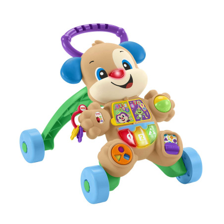 Fisher-Price Cagnolino Primi Passi - Ridi & Impara, Edizione multilingue, giocattolo musicale per camminare Giocattolo per