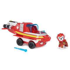 PAW Patrol Aqua Pups, Shark Vehicle trasformabile di Chase con action figure da collezione, giocattoli per bambini dai 3 anni