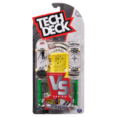 Tech Deck , Plan B Skateboards, Serie Versus, Confezione da 2 Fingerboard da Collezione e Set di Ostacoli, Miniskate,