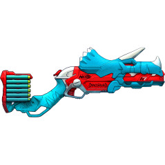 Nerf DinoSquad - Tricera-blast (blaster con alloggiamento per caricamento di 3 dardi, con supporto dardi e design dinosauro