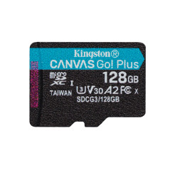 Kingston Technology Scheda microSDXC Canvas Go Plus 170R A2 U3 V30 da 128GB + adattatore