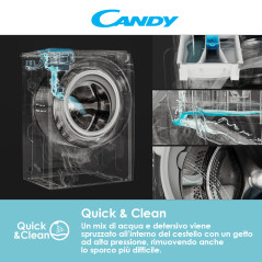 Candy Smart Inverter CSTSG47TMVE 1-11 lavatrice Caricamento dall'alto 7 kg 1400 Giri min Bianco