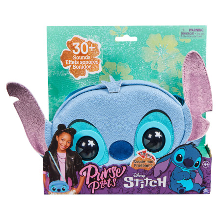 Purse Pets , Disney Stitch, Borsetta per Bambine con Oltre 30 Suoni e Reazioni, Giocattolo Interattivo, Borsa a Tracolla,