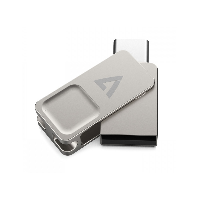 V7 VF3128GTC unità flash USB 128 GB USB Type-A / USB Type-C 3.2 Gen 1 (3.1 Gen 1) Argento