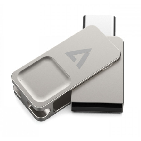 V7 VF3128GTC unità flash USB 128 GB USB Type-A / USB Type-C 3.2 Gen 1 (3.1 Gen 1) Argento