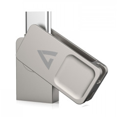 V7 VF3128GTC unità flash USB 128 GB USB Type-A / USB Type-C 3.2 Gen 1 (3.1 Gen 1) Argento