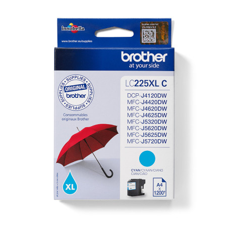 Brother LC225XLC cartuccia d'inchiostro 1 pz Originale Ciano