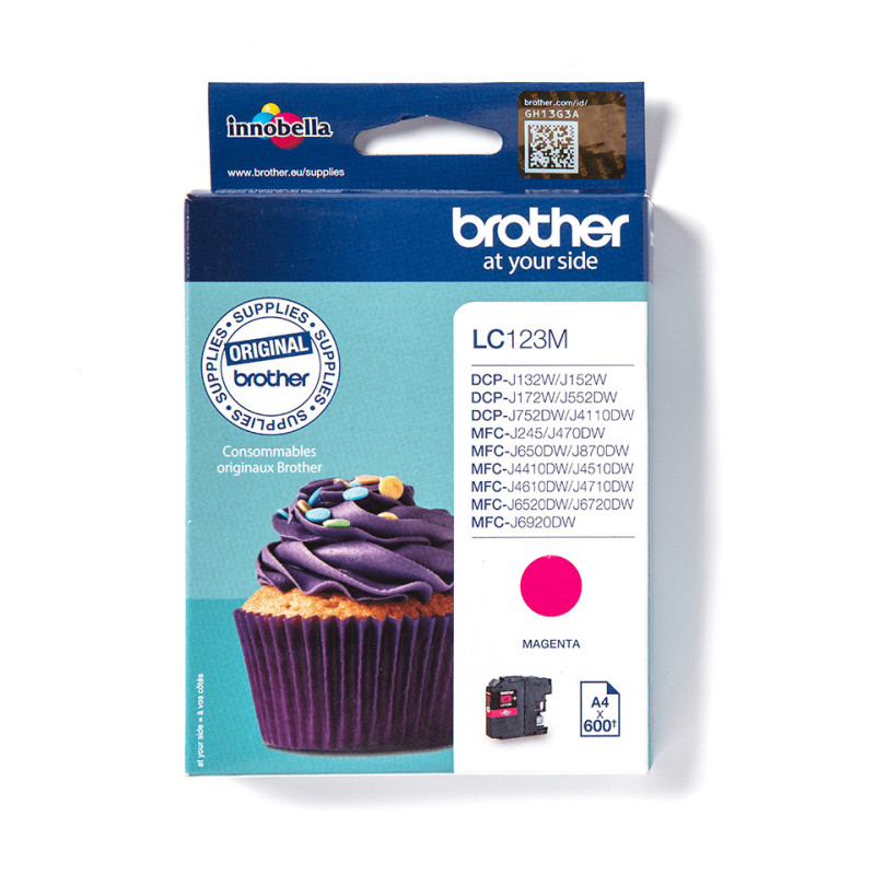 Brother LC123M cartuccia d'inchiostro 1 pz Originale Magenta