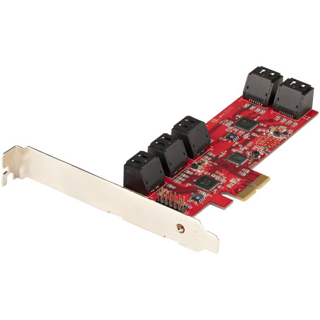 StarTech.com Scheda PCIe SATA - Scheda di Espansione PCIe SATA a 10 porte - 6 Gbps - Staffa a Profilo Basso/Alto - 10