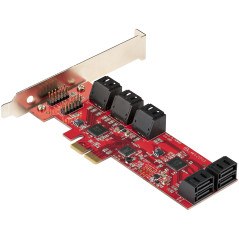 StarTech.com Scheda PCIe SATA - Scheda di Espansione PCIe SATA a 10 porte - 6 Gbps - Staffa a Profilo Basso/Alto - 10