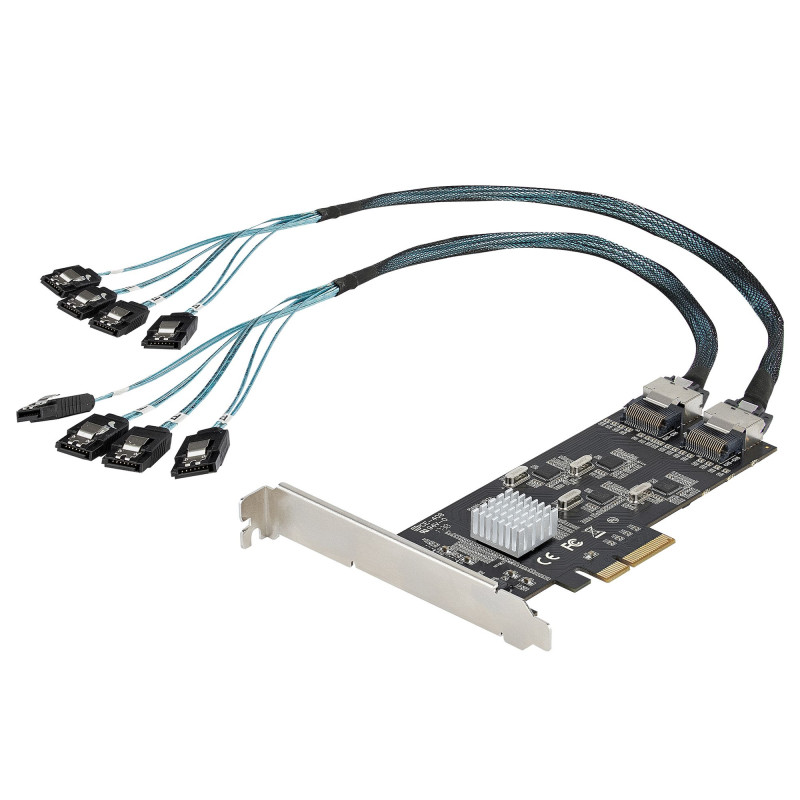 StarTech.com Scheda SATA PCI Express a 8 porte - Adattatore/convertitore PCI Express GEN 2 per SSD/HDD SATA 3 con 4 Controller