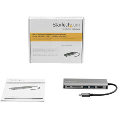 StarTech.com Adattatore multiporta USB-C - Dock da viaggio USB tipo C a HDMI 4K, 3x USB 3.0 hub, SD   SDHC, GbE, pass-through