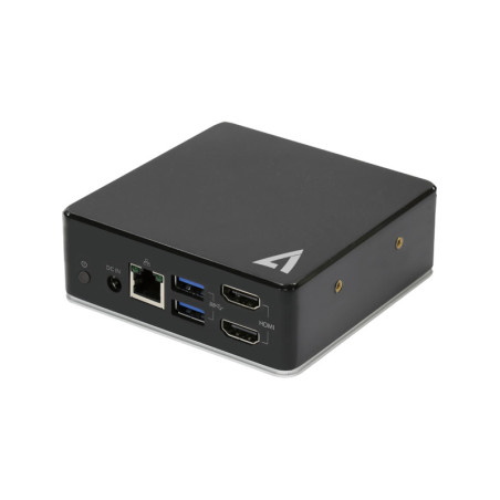 V7 Docking station USB-C universale con due porte HDMI, jack audio combinato da 3,5 mm, Gigabit Ethernet, 3 x porte USB 3.1 ed