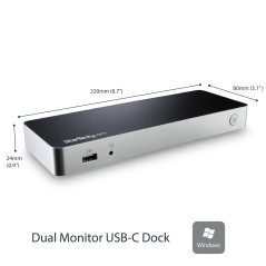 StarTech.com Docking Station USB-C per Doppio Monitor con Power Delivery 60W per Notebook Windows - Dock USB-Type C a HDMI DVI