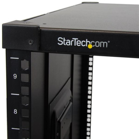 StarTech.com Server Rack a 4 Montanti 9U Open Frame, Armadio Rack di Rete 19"con Ruote, Piccolo Rack Server per spazi ristretti