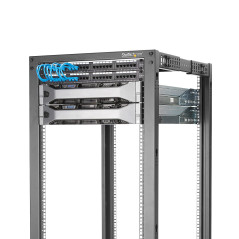 StarTech.com Server Rack a 4 Montanti 15U Open Frame, Armadio Rack di Rete 19" con Ruote, piedini di livellamento montaggio a