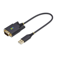 StarTech.com Cavo Adattatore USB a Seriale da 30 cm, Convertitore da USB-A a DB9 RS232 COM Retention con Dadi e Viti