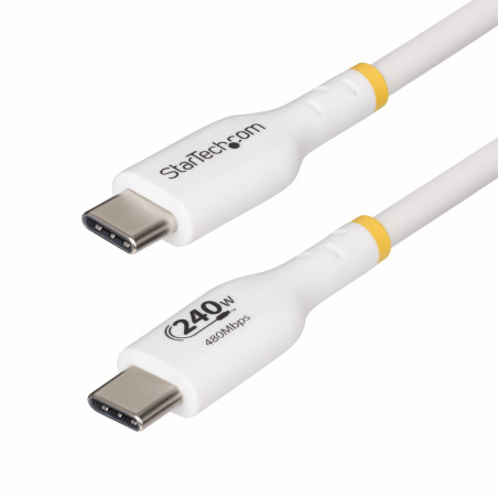 StarTech.com Cavo di ricarica USB-C Bianco da 4m, cavo USB C certificato USB-IF, 240W PD EPR, cavo di ricarica USB 2.0 Tipo-C