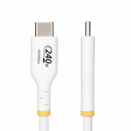 StarTech.com Cavo di ricarica USB-C Bianco da 4m, cavo USB C certificato USB-IF, 240W PD EPR, cavo di ricarica USB 2.0 Tipo-C