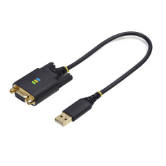 StarTech.com Cavo Adattatore USB a Seriale Null Modem da 30cm, Convertitore da USB-A a DB9 RS232 COM Retention con Dadi Viti