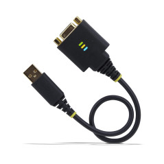 StarTech.com Cavo Adattatore USB a Seriale Null Modem da 30cm, Convertitore da USB-A a DB9 RS232 COM Retention con Dadi Viti