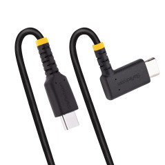 StarTech.com Cavo di Ricarica USB-C a 90° da 15cm - Cavetto di Ricarica Veloce USB Tipo-C per uso intensivo - Cavo Dati USB 2.0