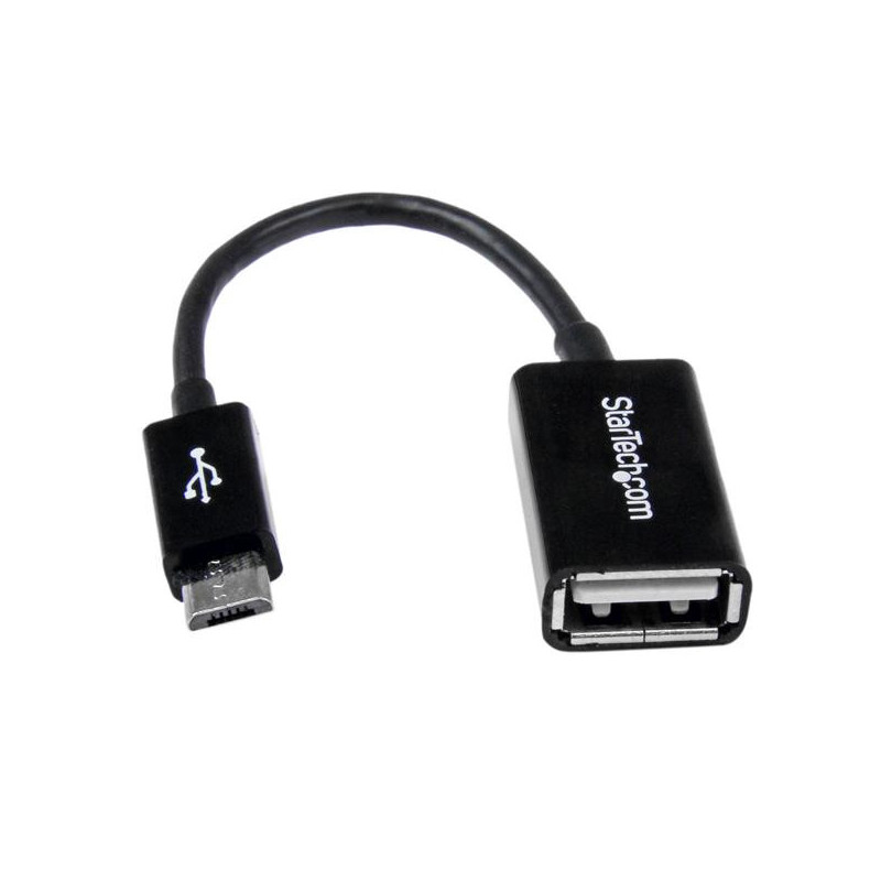 StarTech.com Cavo Adattatore micro USB a USB femmina OTG da viaggio 12cm M/F - Nero