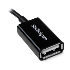 StarTech.com Cavo Adattatore micro USB a USB femmina OTG da viaggio 12cm M F - Nero