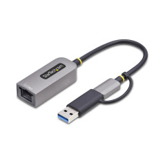 StarTech.com Adattatore Ethernet USB C, Convertitore di Rete NIC NBASE-T 2.5 1GbE da USB Type-C 3.0 a RJ45 con Adattatore USB-A