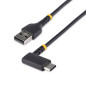 StarTech.com Cavo da USB-A a USB-C a 90° da 15 cm - Cavetto di Ricarica Veloce USB Tipo C per uso intensivo - Cavo Dati da USB