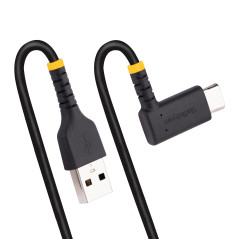 StarTech.com Cavo da USB-A a USB-C a 90° da 15 cm - Cavetto di Ricarica Veloce USB Tipo C per uso intensivo - Cavo Dati da USB