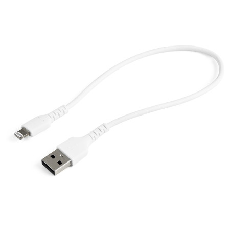 StarTech.com Cavo da USB-A a Lightning da 30cm bianco - Robusto e resistente cavo di alimentazione sincronizzazione in fibra