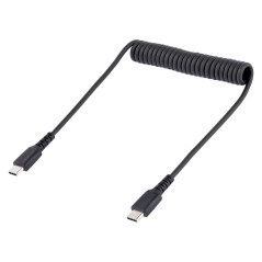 StarTech.com Cavo USB C Ricarica Veloce da 50cm Cavetto USB tipo C 2.0 Spiralato di Alimentazione e Sincronizzazione Resistente